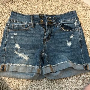 SO jeans shorts, blue with rips, SIZE S